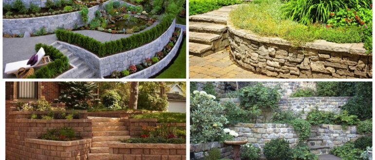 изображение подпорные стенки в ландшафтном дизайне